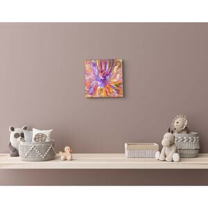 Titled Candy Bloom Fun Abstract Acrylic Art Painting on Canvas 8" X 8"